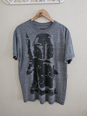 Star Wars Men's Gray Boba Fett Graphic Short Sleeve Tee